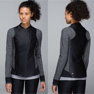 LULULEMON Black/Giant Herringbone Emerge Renewed Jacket Size 10